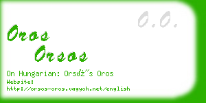 oros orsos business card